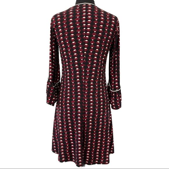 Lark & Ro Patterned V-Neck Dress Sz S - Picture 7 of 12